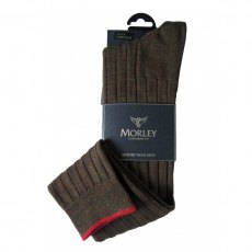 Wolsey/Morley Grip Top Knee Length Men's Socks in Rustic Brown Size 8-9.5