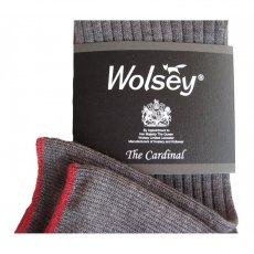 Wolsey Cardinal calf length men's socks in mid grey, rustic brown, and black