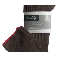 Wolsey Cardinal calf length men's socks in mid grey, rustic brown, and black size 6-8