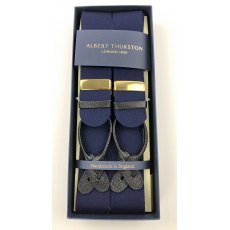 Albert Thurston wool boxcloth braces with leather end fittings for buttons