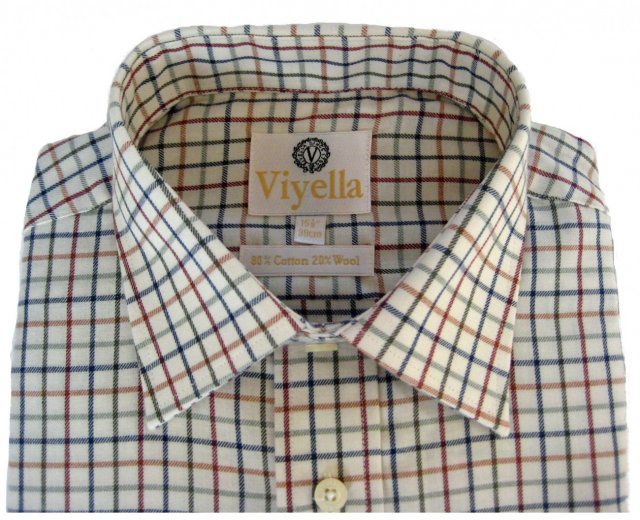 Viyella tattersall check mens country style shirt - medium check Plum 216