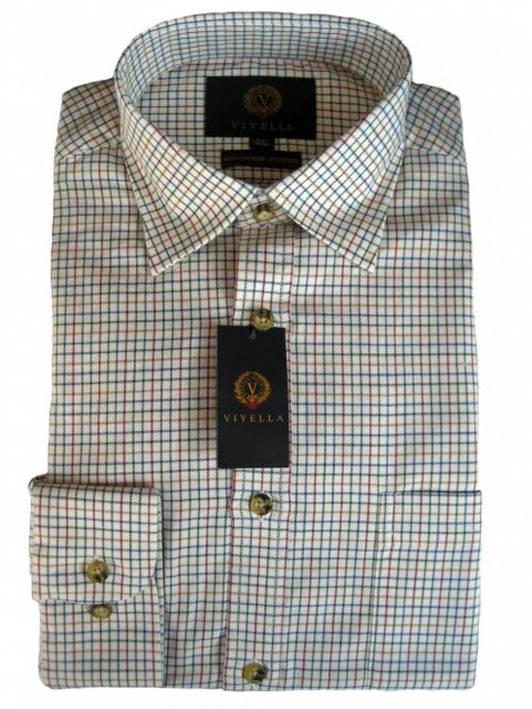 Viyella tattersall mini check mens shirt VY2100 mini check Plum