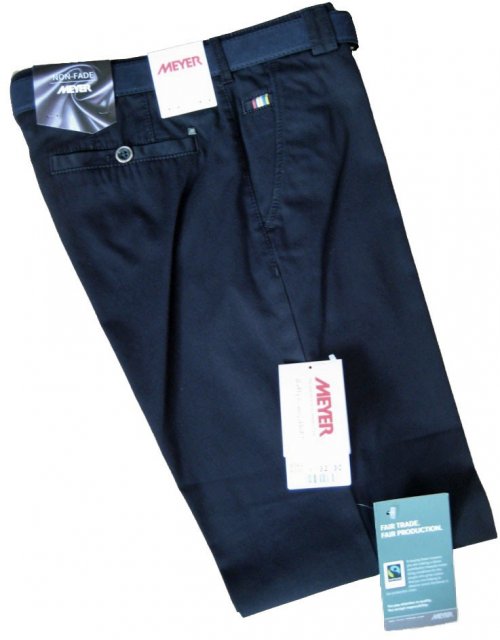 Meyer navy blue chinos Roma made with Fairtrade cotton