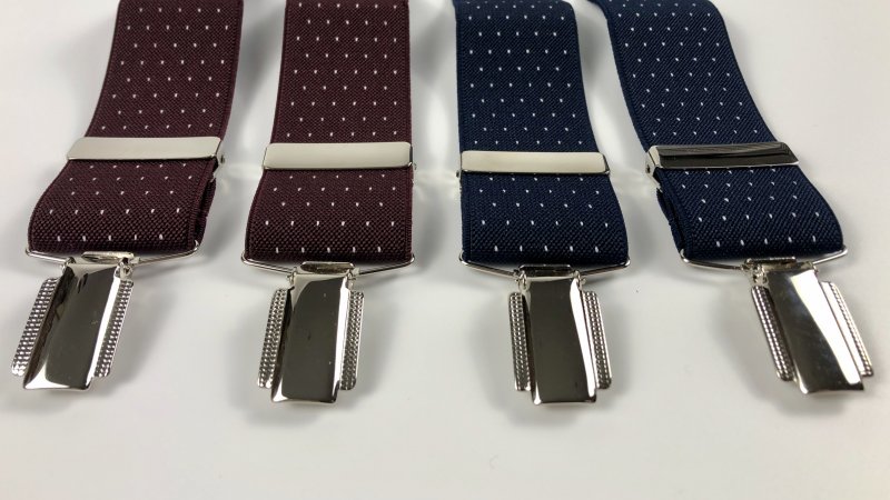 Spotted braces with silver clips