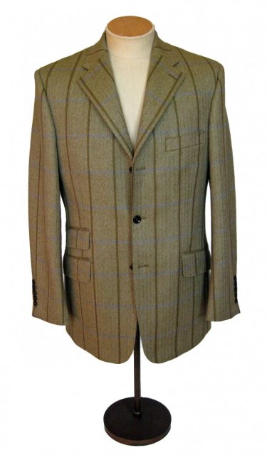 Heavy tweed jacket in windowpane check