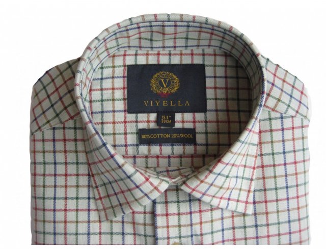 Viyella tattersall check men s shirt VY0110 in Green colour 713