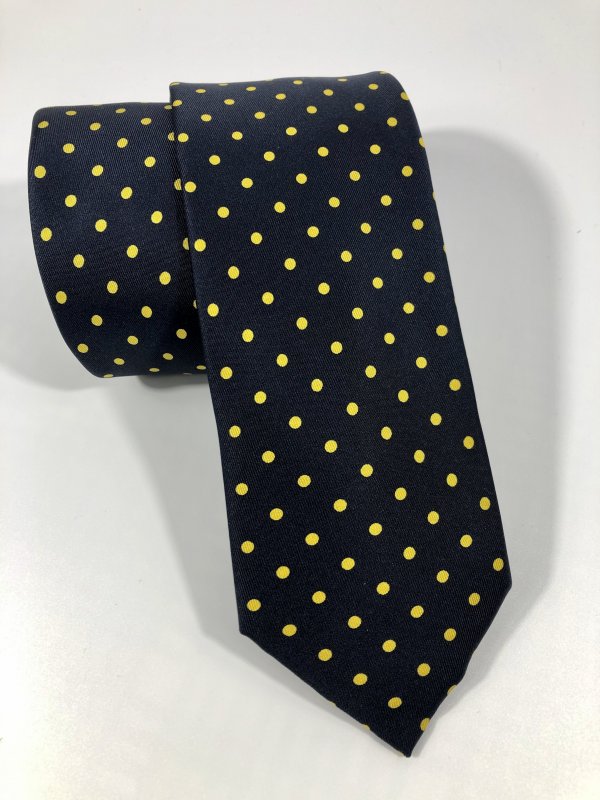 Silk tie: black with golden yellow spots