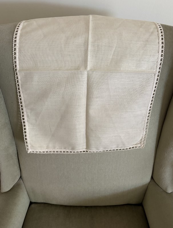 Linen/cotton chair back (antimacassar)