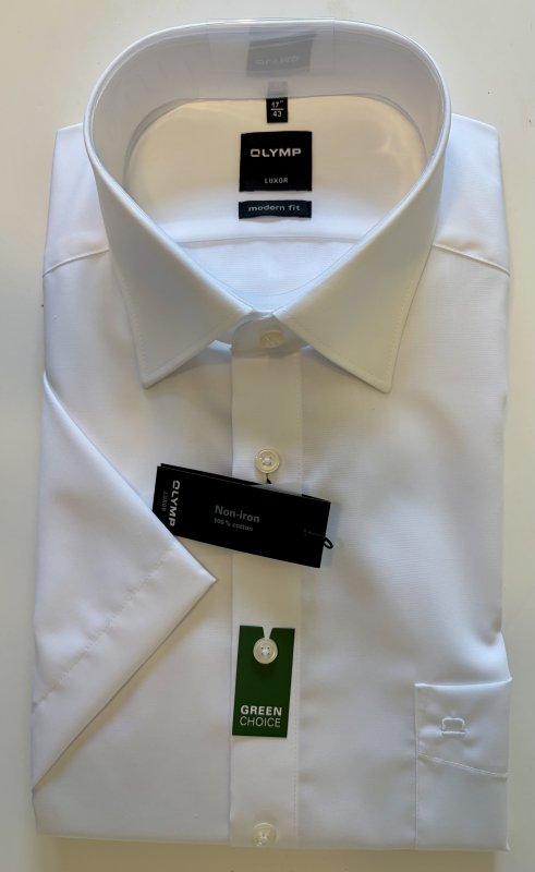 Olymp short sleeved white shirt