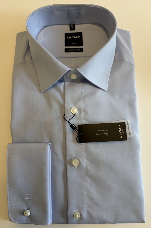 Olymp Luxor blue long sleeve shirt