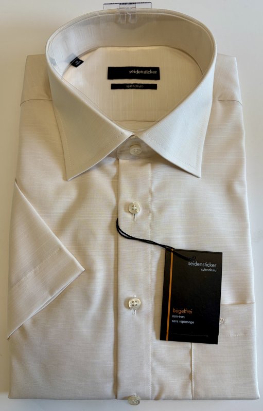 Seidensticker Splendesto cream/beige short sleeve shirt