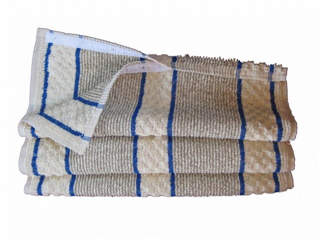 Poppered range towel blue stripes