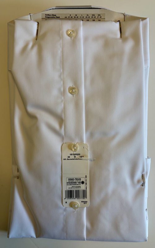 Olymp white cotton long sleeve shirt