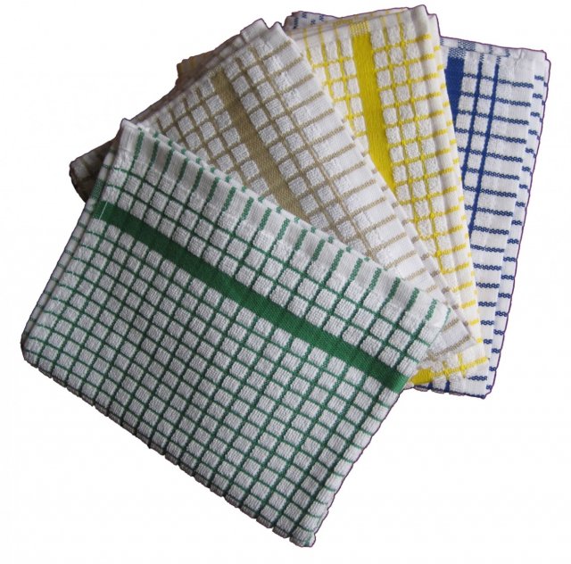 cotton waffle weave tea towels in four colours