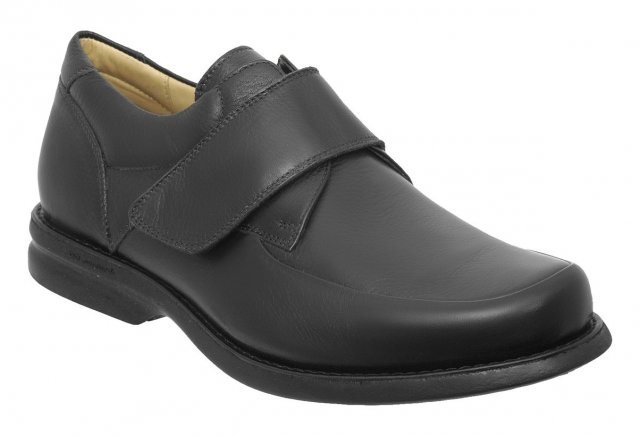 Anatomic Gel men's Tapajos black leather shoe with velcro fastening