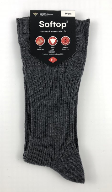 H J Hall Softop sock that doesn't restrict circulation - mid grey