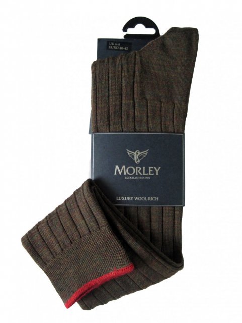 Grip Top knee length sock in rustic brown
