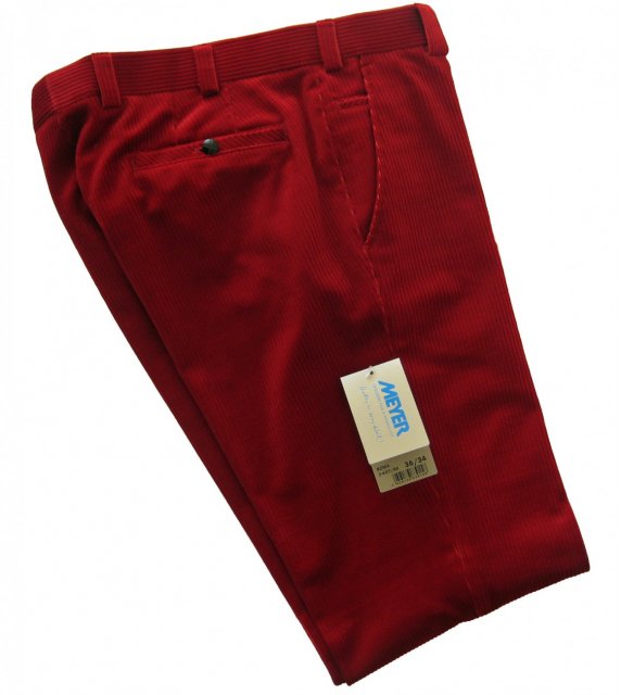 Red corduroy trousers from Meyer