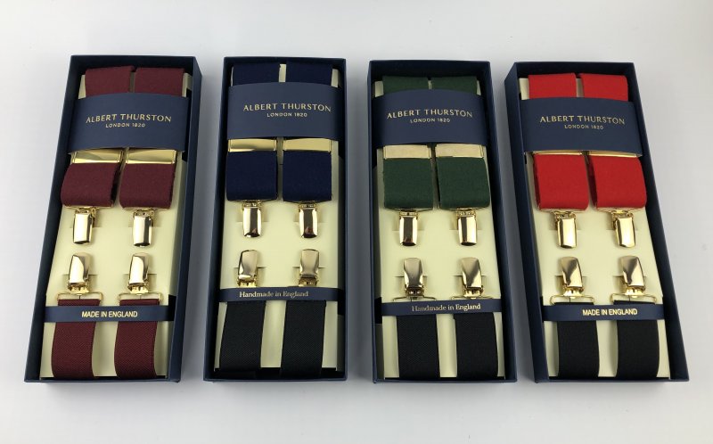 Albert Thurston wool box cloth braces in 4 colours