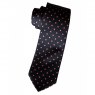 Navy silk tie with pink spots