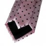 Pink and blue spotted silk tie