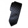 Navy silk tie with white spots