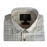 Tattersall Viyella shirt in brown and green check