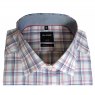 Olymp Luxor blue red and white check shirt in 100% cotton