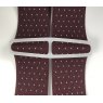 Burgundy/wine braces with white pin-dots and rear slider
