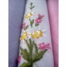 ladies handkerchiefs in plain colours and flower designs in presentation box