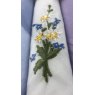 blue and yellow embroidery flowers on ladies hanks