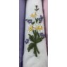 embroidered mauve pattern on smart ladies hankies