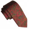 Russet brown silk tie with Paisley pattern