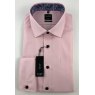 Olymp Luxor long sleeve shirt - pink with Paisley collar lining
