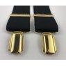 Black braces with gold clips