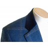 Blue tweed suit with velvet collar