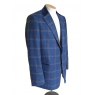 Blue tweed suit with velvet collar