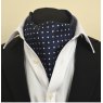 Silk cravat: dark navy with white spots