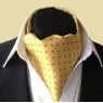 Silk cravat: yellow with mid blue spots
