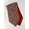 Silk cravat: red with Paisley pattern in blue, gold and white