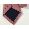 Silk tie: mid pink with mid blue spots
