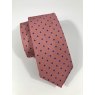 Silk tie: mid pink with mid blue spots