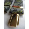 Green and black Paisley pattern clip braces XXL (52 inches)