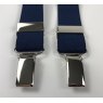 narrow navy blue braces with silver clip