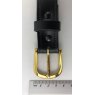 width of gold buckle on black leather belt