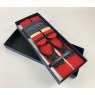 Red wool braces by Albert Thurstons for button attachments