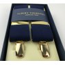 Thurstons wool braces blue with gold clip