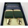 Thurston's boxcloth braces in green with gold clips