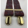 Red Paisley pattern braces with gold clip